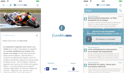 The renewed Fundéu mobile app.